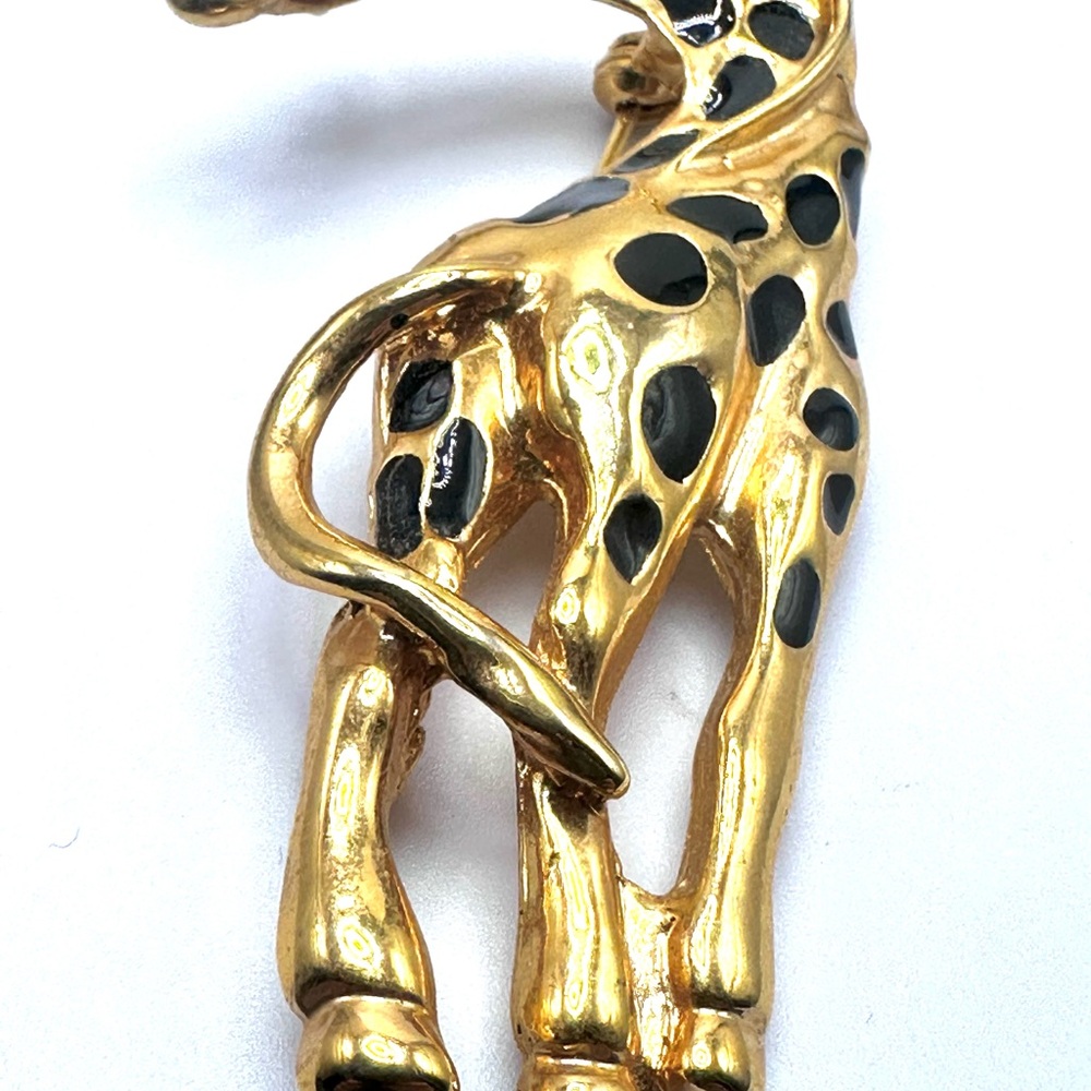 Gold and Black Giraffe Brooch